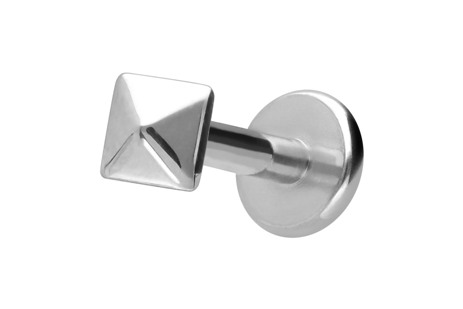 Titan Labret Piercing mit Innengewinde PYRAMIDE